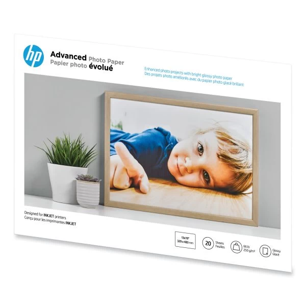 HP Advanced Photo Paper, 10.5 Mil, 13 X 19, Glossy White, 20/Pack 4 HP Advanced Photo Paper, 10.5 Mil, 13 X 19, Glossy White, 20/Pack - Image 2