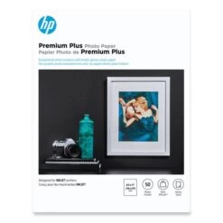 HP Premium Plus Photo Paper, 11.5 Mil, 8.5 X 11, Glossy White, 50/Pack -HP Treasure Shop 23c1ec4a42f7c8fc336bcf395e8f37fd5a