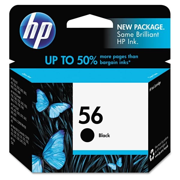 HP 56, (C6656AN) Black Original Ink Cartridge 3 HP 56, (C6656AN) Black Original Ink Cartridge