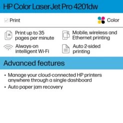 HP LaserJet Pro 4201dw Wireless Color Printer -HP Treasure Shop 4a44a98a4af1db8c650239e8cddcfb4513