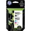 HP 902XL Black And 902 Tricolor Original Ink Cartridges Pack Of 4, For HP OfficeJet 6900 Series Printers, T0A39AN