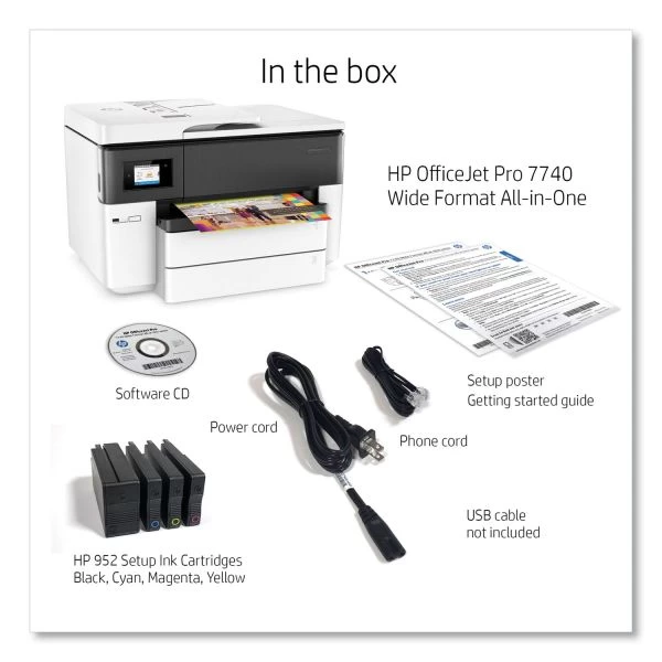 HP OfficeJet Pro 7740 All-in-One Printer, Copy/Fax/Print/Scan 5 HP OfficeJet Pro 7740 All-in-One Printer, Copy/Fax/Print/Scan - Image 3
