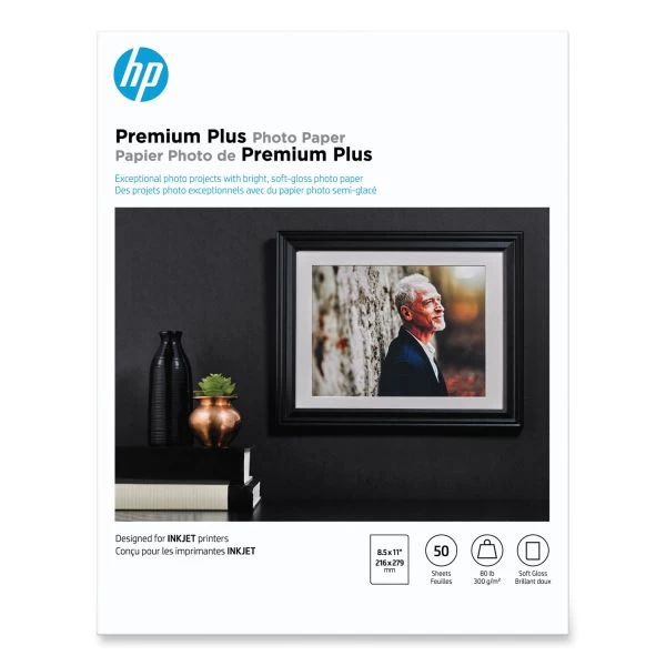 HP Premium Plus Photo Paper, 11.5 Mil, 8.5 X 11, Soft-Gloss White, 50/Pack 5 HP Premium Plus Photo Paper, 11.5 Mil, 8.5 X 11, Soft-Gloss White, 50/Pack - Image 3