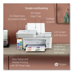 HP DeskJet 4155e Wireless All-in-One Inkjet Printer, Copy/Print/Scan -HP Treasure Shop 7c1e58cf0dbab9c2a23f5a7d14ce853b68