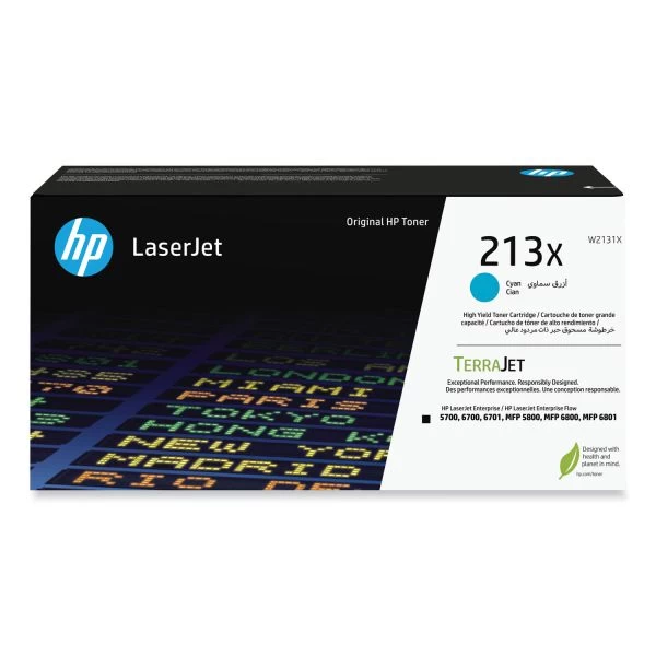 HP 213X (W2131X) High-Yield Cyan Original LaserJet Toner Cartridge 3 HP 213X (W2131X) High-Yield Cyan Original LaserJet Toner Cartridge