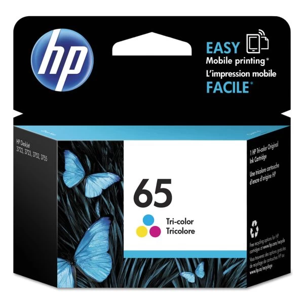 HP 65 (N9K01AN) Tri-Color Original Ink Cartridge 3 HP 65 (N9K01AN) Tri-Color Original Ink Cartridge