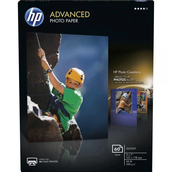 HP Advanced Photo Paper, 10.5 Mil, 5 X 7, Glossy White, 60/Pack 5 HP Advanced Photo Paper, 10.5 Mil, 5 X 7, Glossy White, 60/Pack - Image 3