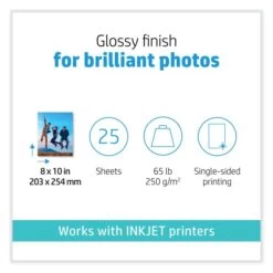 HP Advanced Photo Paper, 10.5 Mil, 8 X 10, Glossy White, 25/Pack 10 HP Advanced Photo Paper, 10.5 Mil, 8 X 10, Glossy White, 25/Pack -HP Treasure Shop ad34c6060b6d77cac2cbe13a53aad6eebf