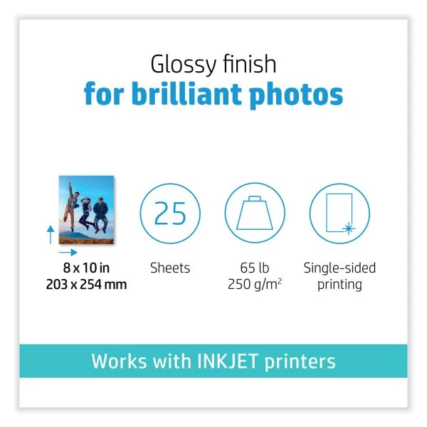 HP Advanced Photo Paper, 10.5 Mil, 8 X 10, Glossy White, 25/Pack 6 HP Advanced Photo Paper, 10.5 Mil, 8 X 10, Glossy White, 25/Pack - Image 4