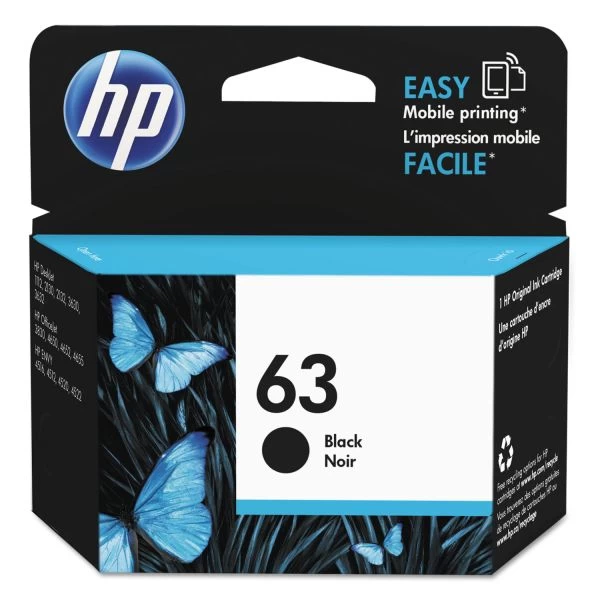 HP 63, (F6U62AN) Black Original Ink Cartridge 3 HP 63, (F6U62AN) Black Original Ink Cartridge
