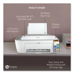 HP DeskJet 2755e Wireless All-in-One Inkjet Printer, Copy/Print/Scan -HP Treasure Shop c660d9f214174c385d4a9d2ee160addb94