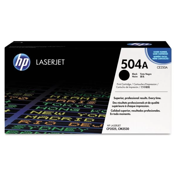 HP 504A, (CE250A) Black Original LaserJet Toner Cartridge 3 HP 504A, (CE250A) Black Original LaserJet Toner Cartridge