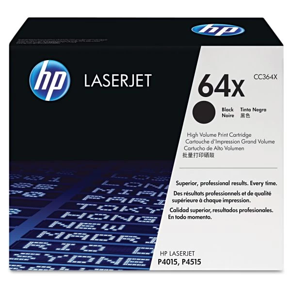 HP 64X, (CC364X) High-Yield Black Original LaserJet Toner Cartridge 3 HP 64X, (CC364X) High-Yield Black Original LaserJet Toner Cartridge