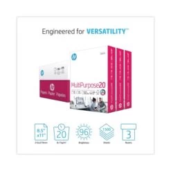 HP Papers MultiPurpose20 Paper, 96 Bright, 20 Lb Bond Weight, 8.5 X 11, White, 500 Sheets/Ream, 3 Reams/Carton -HP Treasure Shop ea9890aada350305188f7ba83b3dff7e70