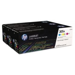 HP 305A, (CF370A-M) 3-Pack Cyan/Magenta/Yellow Original LaserJet Toner Cartridges
