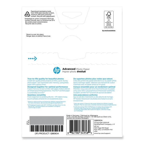 HP Advanced Photo Paper, 10.5 Mil, 5 X 7, Glossy White, 60/Pack 7 HP Advanced Photo Paper, 10.5 Mil, 5 X 7, Glossy White, 60/Pack - Image 5