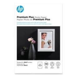 HP Premium Plus Photo Paper, 11.5 Mil, 4 X 6, Glossy White, 100/Pack -HP Treasure Shop fdc3a4b95b6c61fee7b44169c75b9c9701