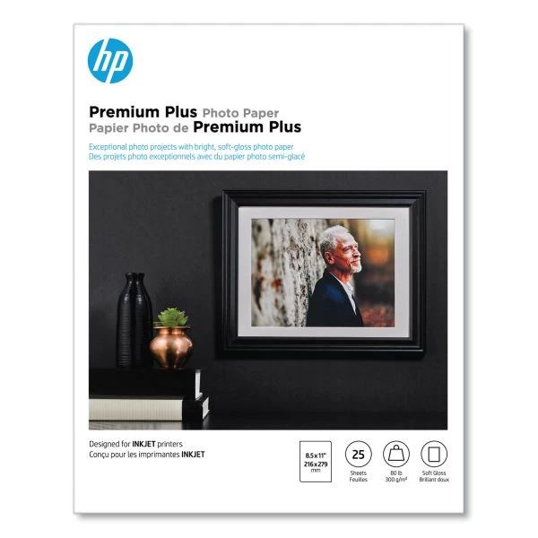 HP Premium Plus Photo Paper, 11.5 Mil, 8.5 X 11, Soft-Gloss White, 25/Pack 4 HP Premium Plus Photo Paper, 11.5 Mil, 8.5 X 11, Soft-Gloss White, 25/Pack - Image 2